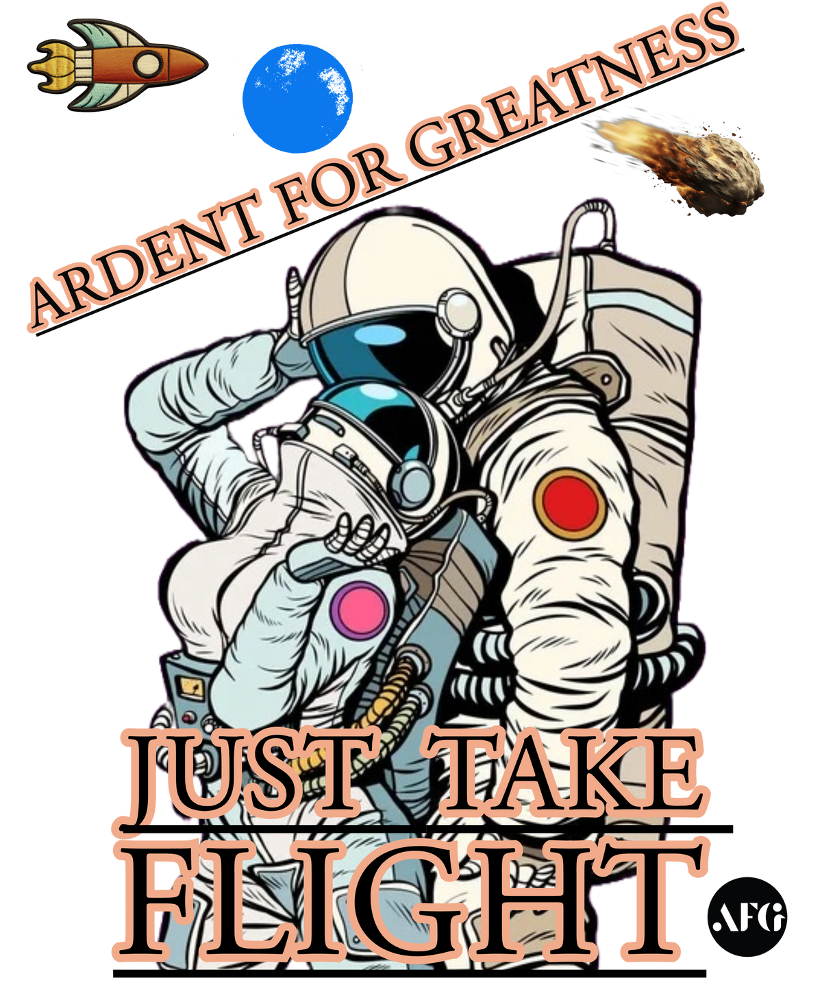 TAKE FLIGHT ASTRONAUT T SHIRT